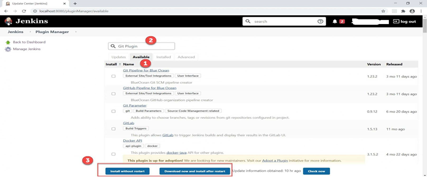 How to install the Git plugin in Jenkins
